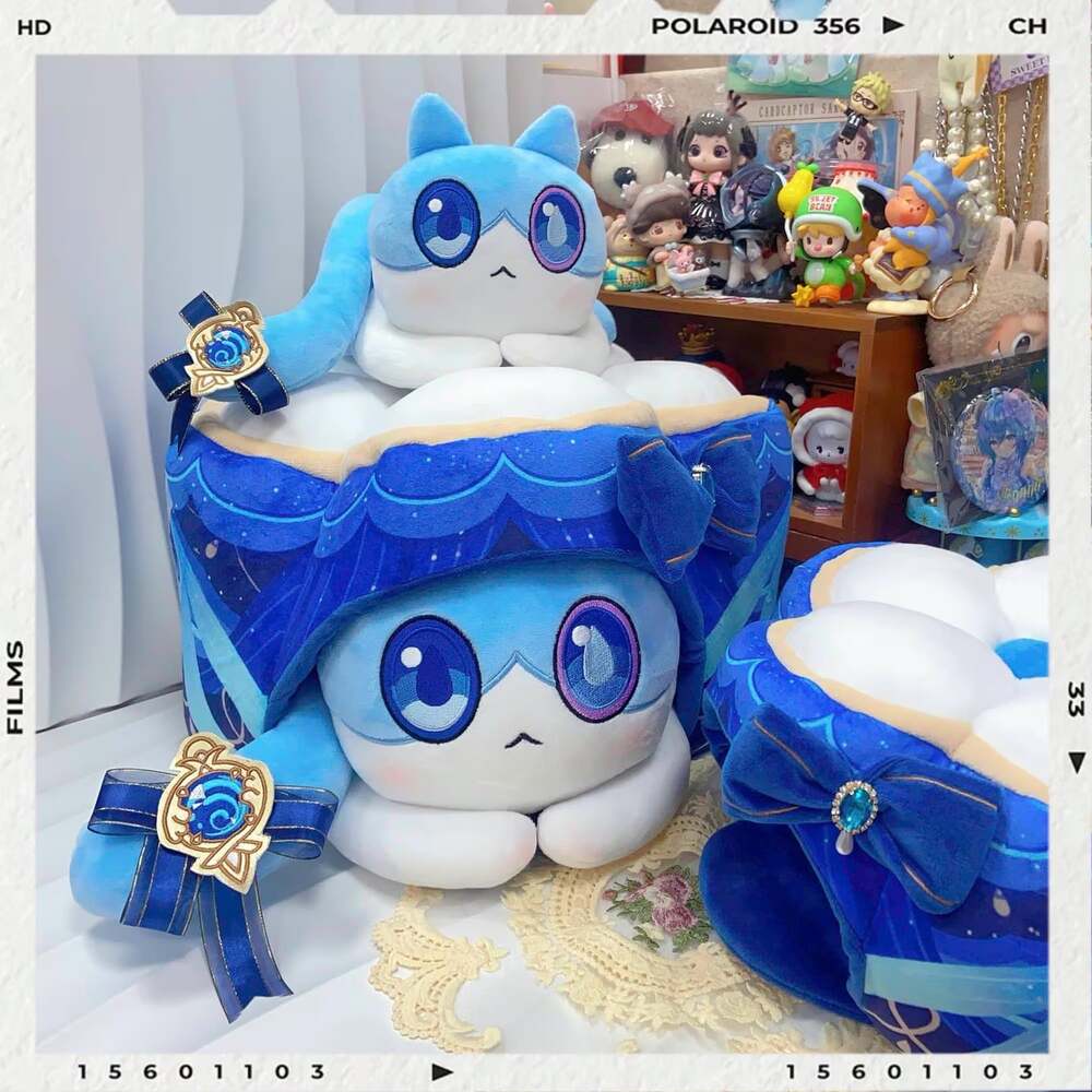 Genshin Fan-Made Furina Cat Cake - 25Cm Trash Cake Soft Plush Peripheral,Furina